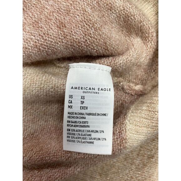American Eagle Turtleneck Sweater Womens XS‎ Pink Beige Ombre - Picture 4 of 6